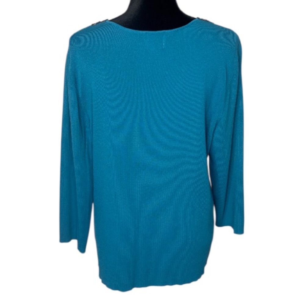 Ruby Rd. - Turquoise Embellished Blouse - Size 1X - Picture 7 of 9